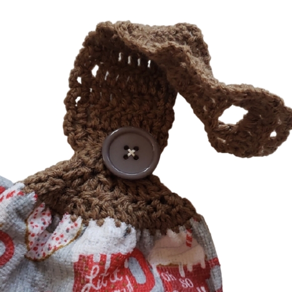 Handmade Crocheted Top Dish Towel Set of 2 - Picture 4 of 5